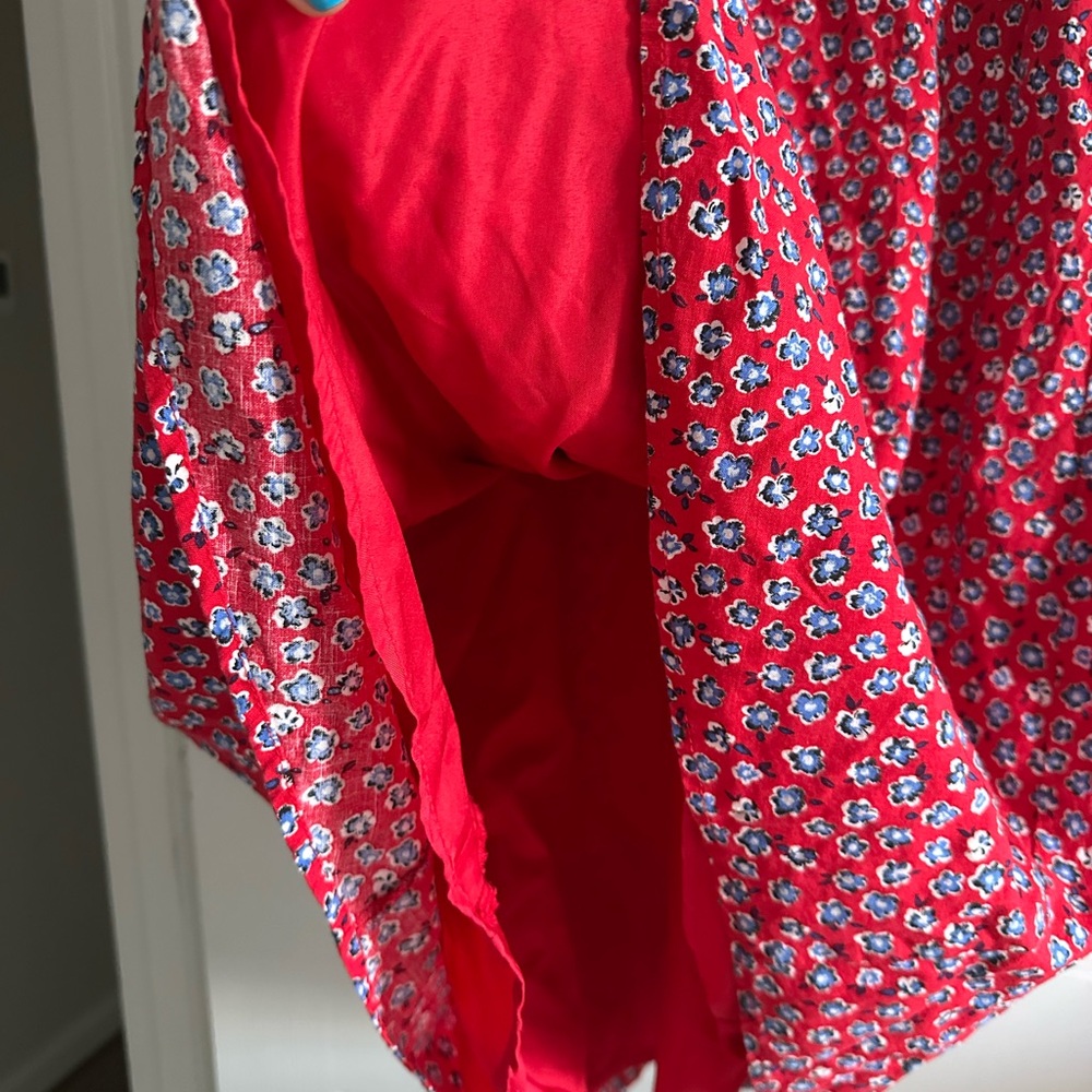 Red, White, & Blue Floral Flutter Sleeve Sundress - Picture 5 of 6